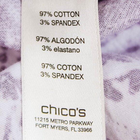 Chico's Purple & White Button Down Shirt - Size XL - Picture 6 of 8